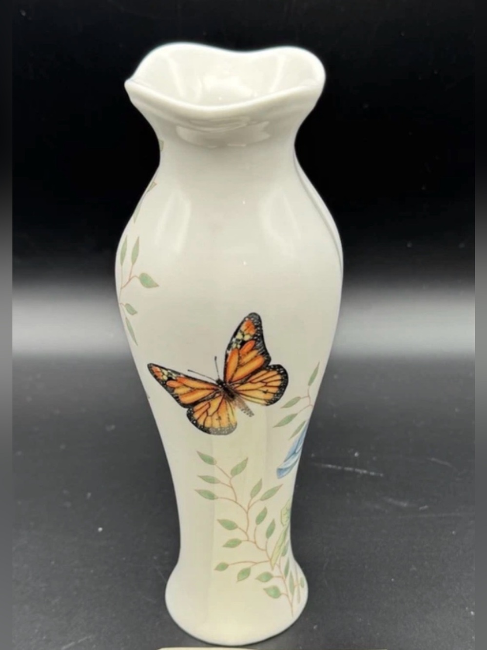 Vintage Lenox Butterfly Meadow Vase with a Rare Scalloped Edge. + A GIFT 🎁